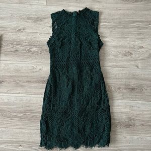 Emerald green lace dress